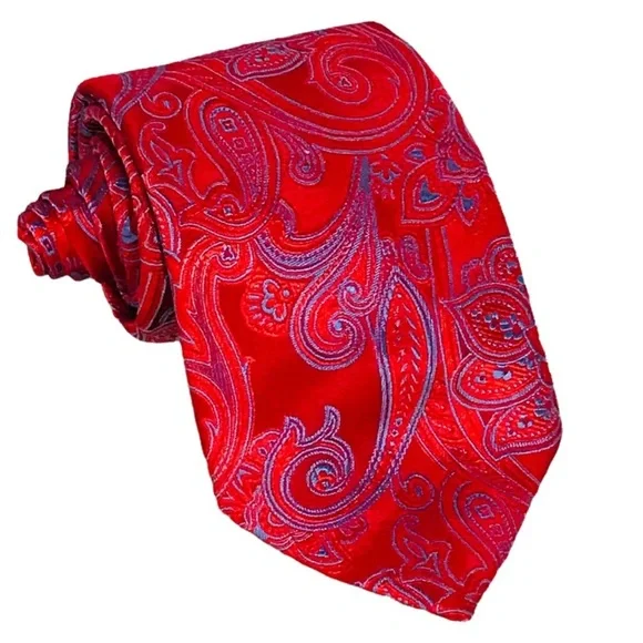 Donald J Trump Signature Collection 100% Silk Paisley What Print Necktie